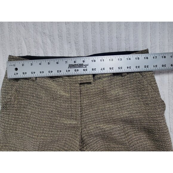 DVF Diane von Furstenberg Women Potter Gold Cropped Pants Trousers Size 10 Lined - Picture 6 of 9